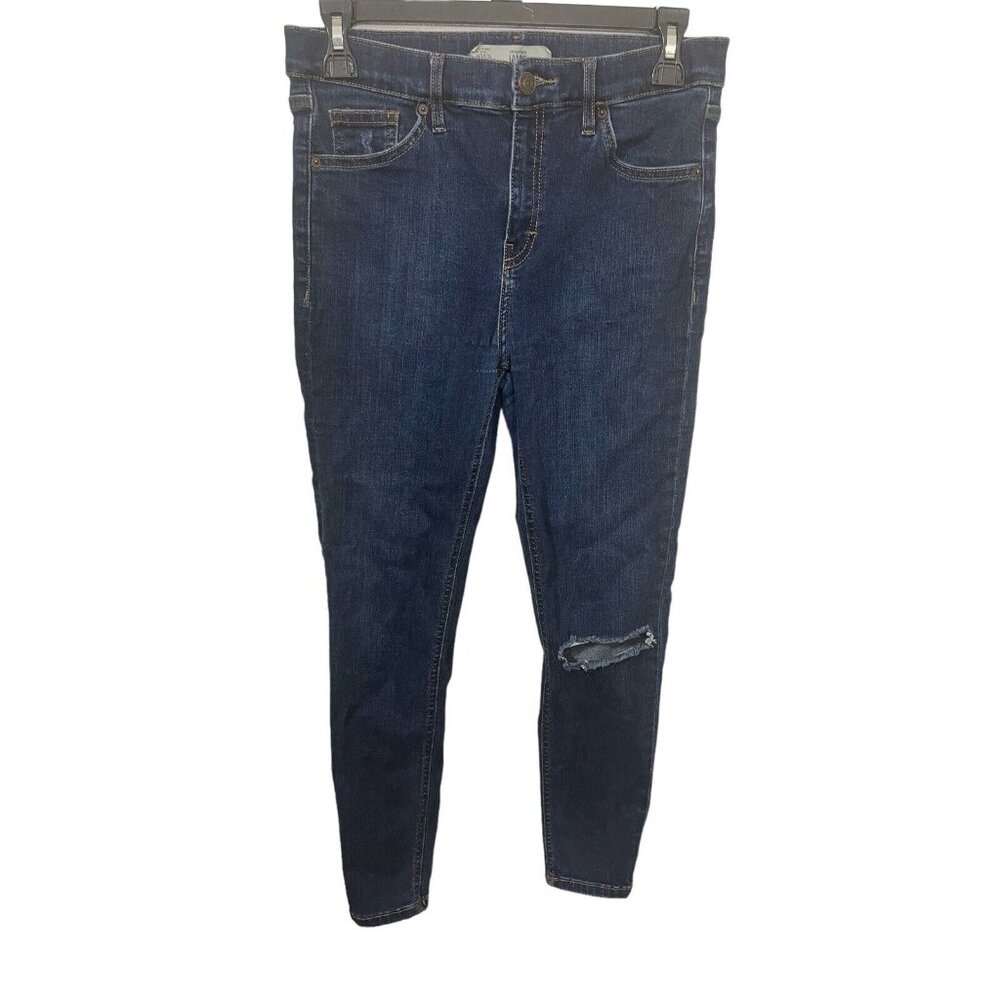 TOPSHOP Women's Moto Jamie Jeans Size 30 Waist Distressed Knee Stretch